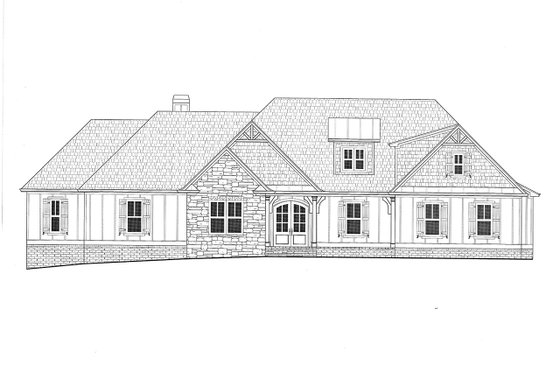 Exterior - Front Elevation 4 for Craftsman House Plan #437-115 - 4 bed, 3.5 bath