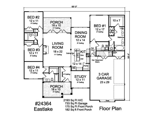 House Blueprint - Cottage Floor Plan - Main Floor Plan #513-2212