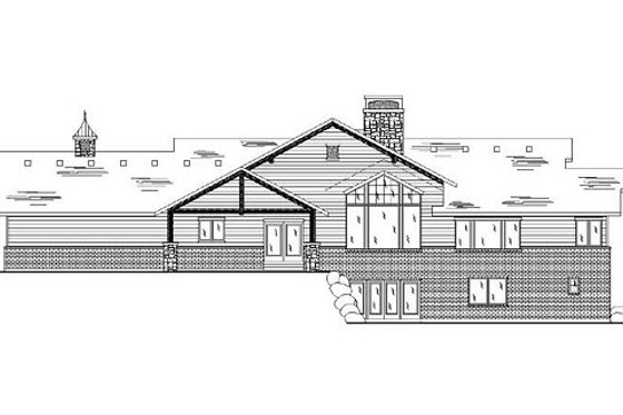 Exterior - Rear Elevation for Craftsman House Plan #5-249 - 4 bed, 3.5 bath