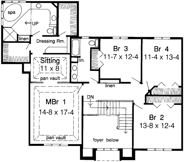 European Floor Plan - Upper Floor Plan #312-115