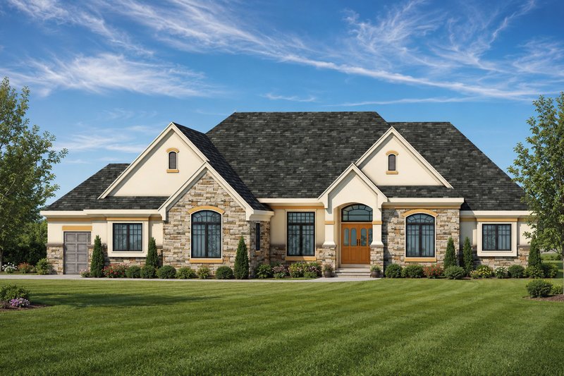 Dream House Plan - Exterior - Front Elevation 4 for European House Plan #20-2128 - 3 bed, 2.5 bath