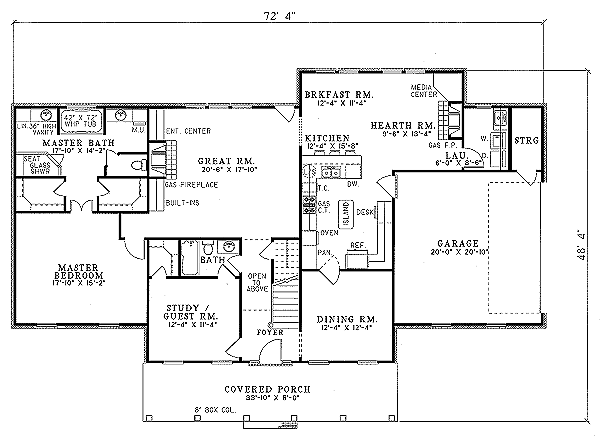 Southern Floor Plan - Main Floor Plan #17-214