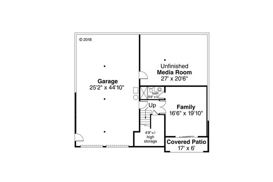 Floor Plan - Upper Floor for Prairie House Plan #124-1122 - 3 bed, 3.5 bath