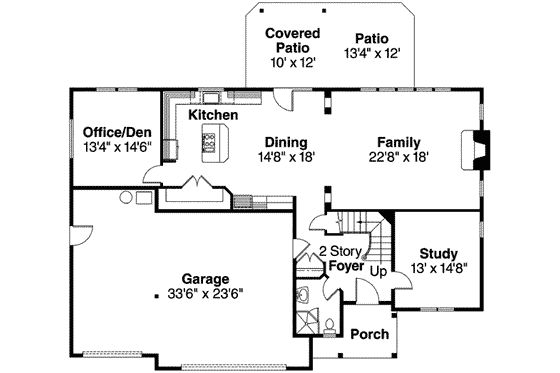 Floor Plan - Main Floor for European House Plan #124-562 - 3 bed, 3 bath