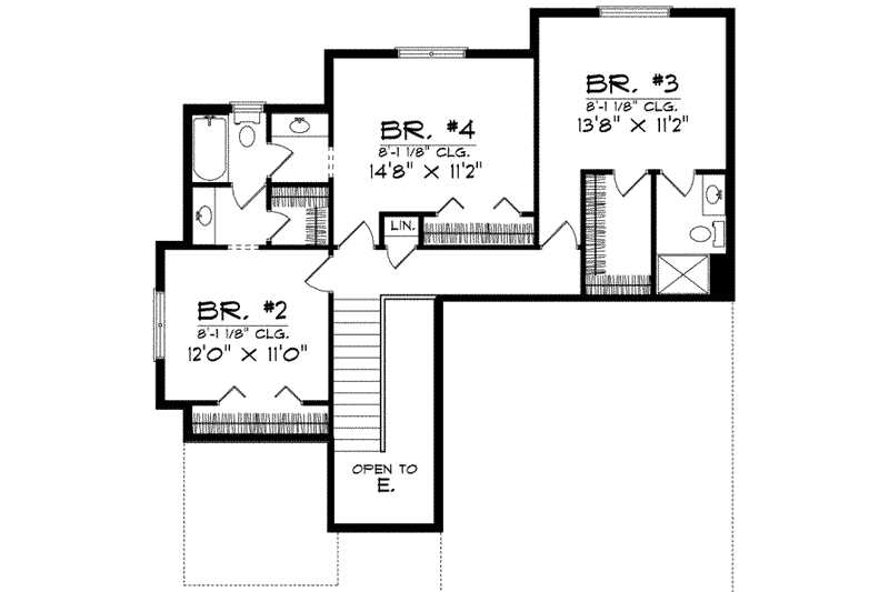 Dream House Plan - Floor Plan - Upper Floor for Traditional House Plan #70-603 - 4 bed, 3.5 bath