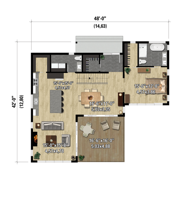 Modern Floor Plan - Main Floor Plan #25-4969