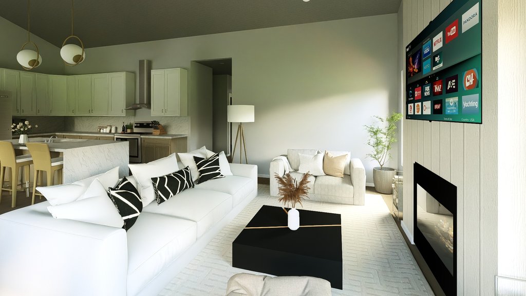 Interior - Family Room 1 for Barndominium House Plan #1064-456 - 2 bed, 2 bath