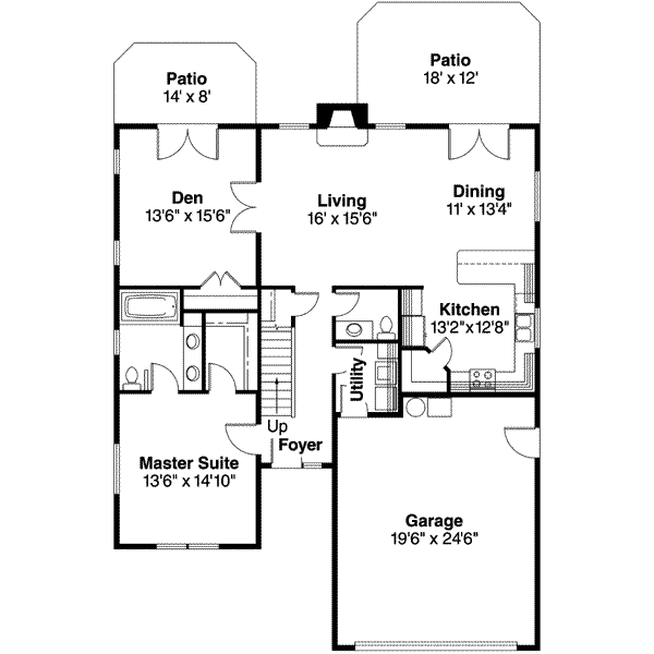 Home Plan - Modern Floor Plan - Main Floor Plan #124-568