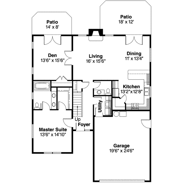 Modern Floor Plan - Main Floor Plan #124-568