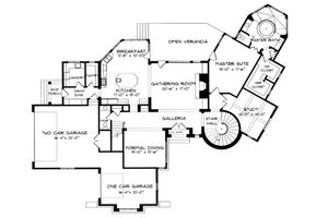 Floor Plan - Main Floor for European House Plan #413-120 - 4 bed, 4 bath