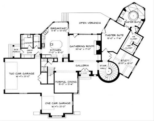 Architectural House Design - European Floor Plan - Main Floor Plan #413-120
