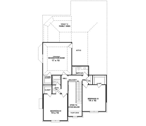 European Floor Plan - Upper Floor Plan #81-320