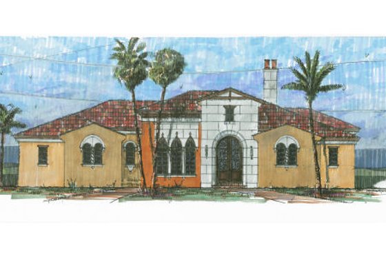 Exterior - Front Elevation for Mediterranean House Plan #426-2 - 4 bed, 5.5 bath