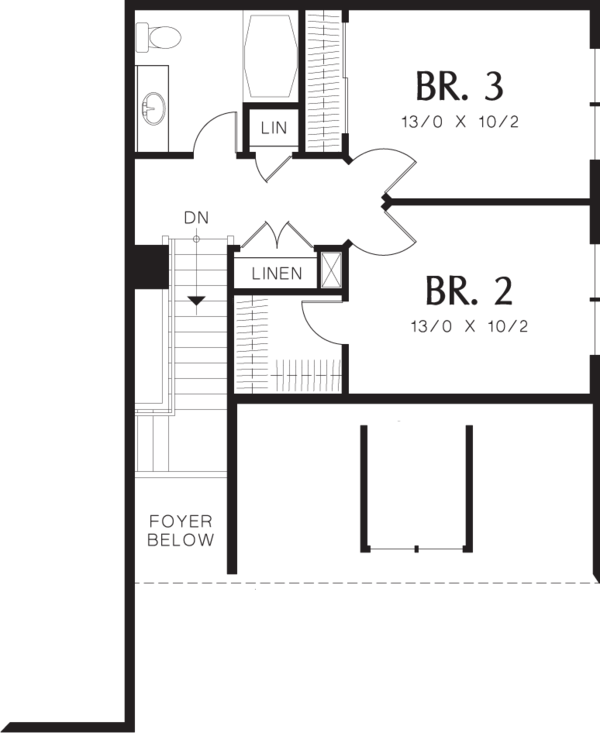 House Design - Traditional Floor Plan - Upper Floor Plan #48-568