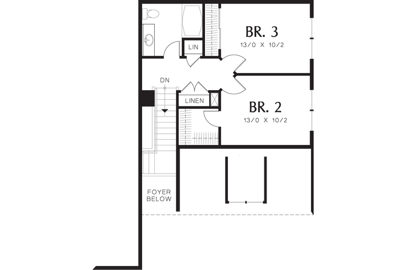 Home Plan - Floor Plan - Upper Floor for Traditional House Plan #48-568 - 3 bed, 2.5 bath