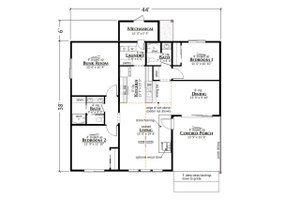 Floor Plan - Main Floor for Barndominium House Plan #1099-9 - 2 bed, 3 bath