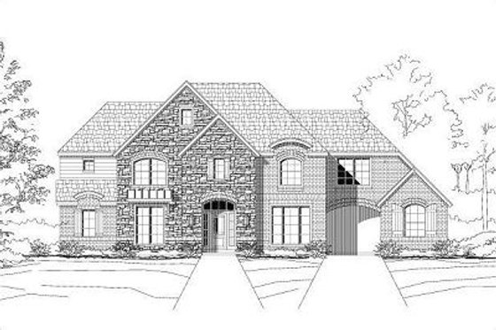 Exterior - Front Elevation for European House Plan #411-565 - 5 bed, 3.5 bath