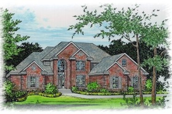 Exterior - Front Elevation for Mediterranean House Plan #15-254 - 5 bed, 3.5 bath