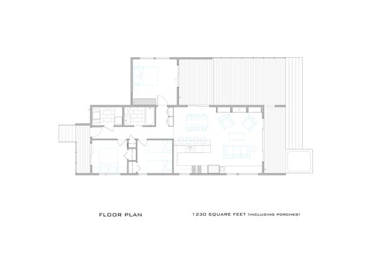 Modern Cottage designed house plan, main level floor plan