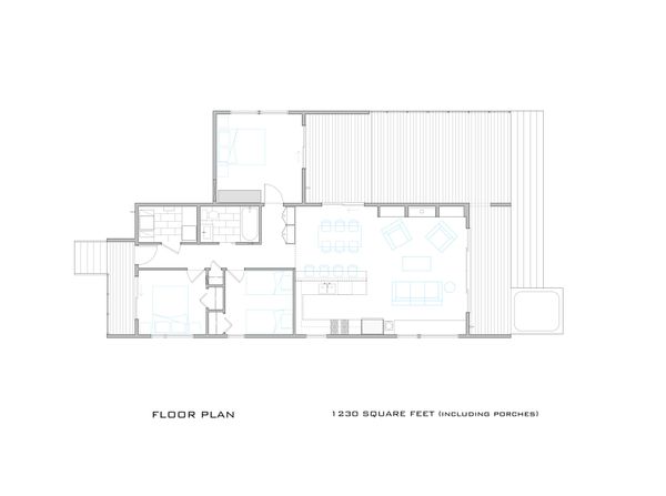 Modern Cottage designed house plan, main level floor plan