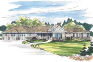 Ranch Exterior - Front Elevation Plan #124-457