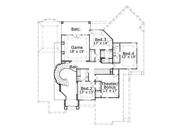 European Floor Plan - Upper Floor Plan #411-677