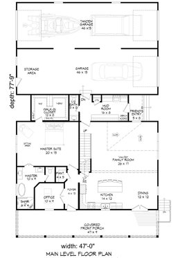 Floor Plan - Main Floor for Traditional House Plan #932-411 - 3 bed, 3.5 bath