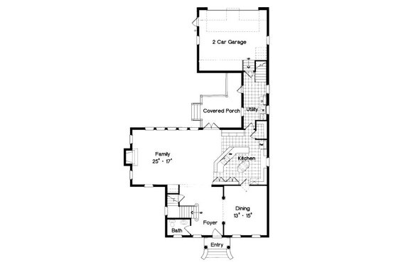 Floor Plan - Main Floor for Colonial House Plan #417-294 - 3 bed, 2.5 bath