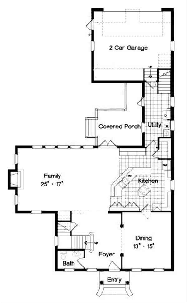 Colonial Floor Plan - Main Floor Plan #417-294