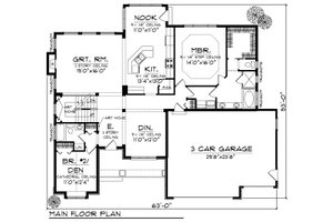 Floor Plan - Main Floor for Cottage House Plan #70-880 - 5 bed, 3 bath