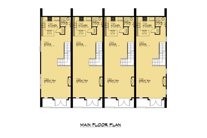 House Blueprint - Floor Plan - Main Floor for Modern House Plan #1066-263 - 8 bed, 10 bath