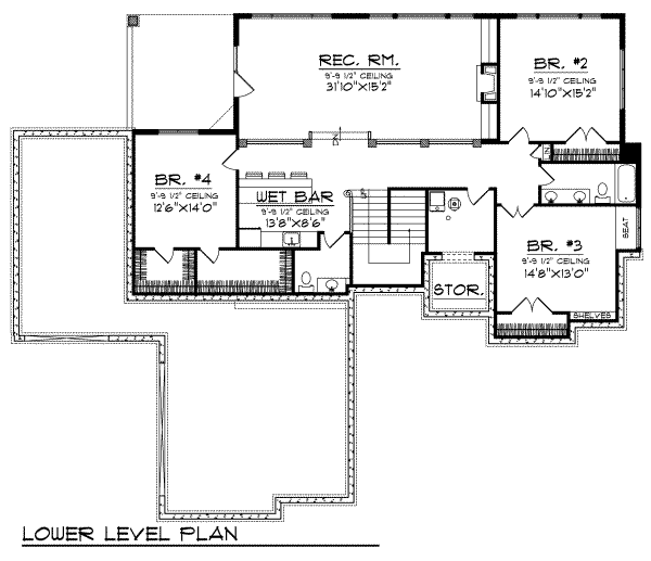 Home Plan - European Floor Plan - Lower Floor Plan #70-677