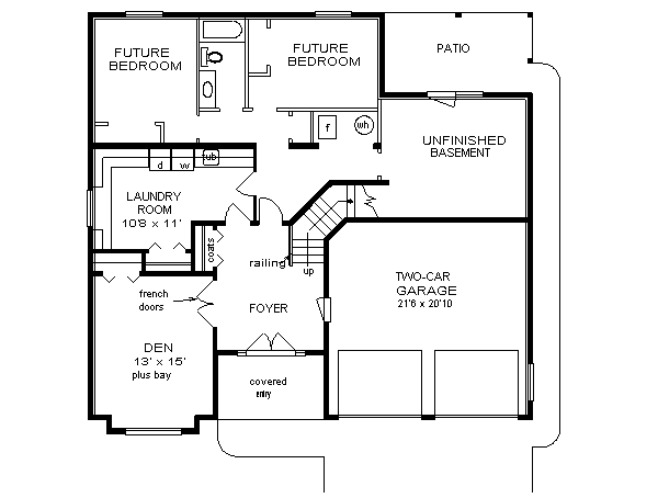 House Plan Design - Mediterranean Floor Plan - Lower Floor Plan #18-251