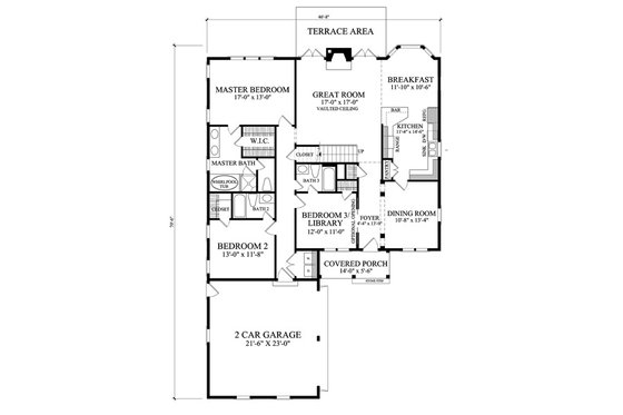 Floor Plan - Main Floor for Cottage House Plan #137-260 - 3 bed, 4 bath