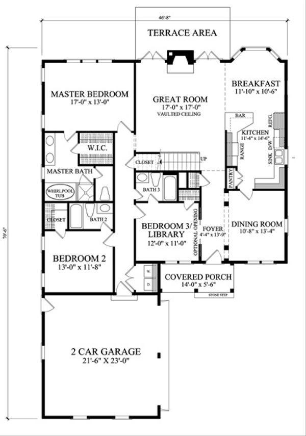 House Blueprint - Cottage Floor Plan - Main Floor Plan #137-260