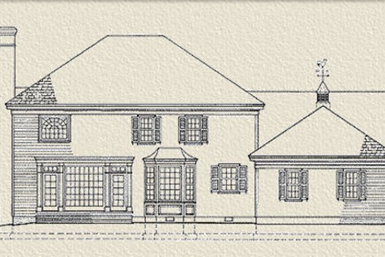 Exterior - Rear Elevation for Southern House Plan #137-114 - 3 bed, 3 bath