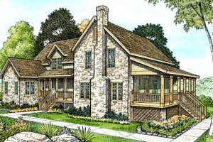 Country Exterior - Front Elevation Plan #140-144