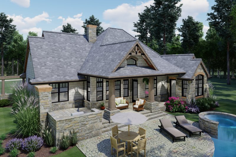 Architectural House Design - Exterior - Rear Elevation 3 for Craftsman House Plan #120-171 - 3 bed, 2 bath
