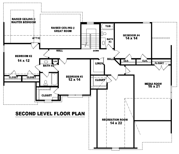 European Floor Plan - Upper Floor Plan #81-979