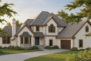 European Exterior - Front Elevation Plan #92-204