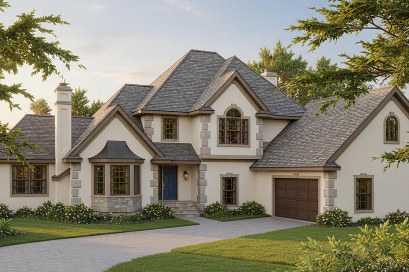 Home Plan - European Exterior - Front Elevation Plan #92-204