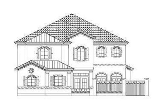 Exterior - Front Elevation for European House Plan #411-869 - 3 bed, 3.5 bath