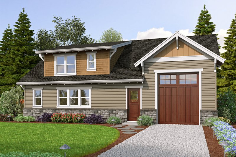 House Plan Design - Exterior - Rear Elevation for Craftsman House Plan #48-1049 - 2 bed, 1.5 bath