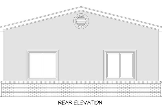 Exterior - Rear Elevation for Contemporary House Plan #932-928, 0 bath