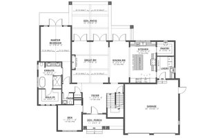 Floor Plan - Main Floor for Farmhouse House Plan #1086-4 - 3 bed, 2.5 bath