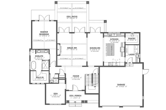 Floor Plan - Main Floor for Farmhouse House Plan #1086-4 - 3 bed, 2.5 bath
