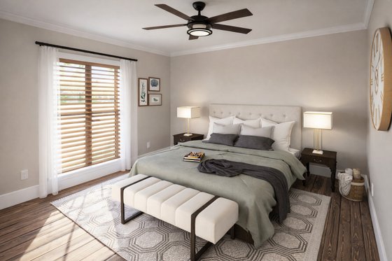 Interior - Bedroom for Farmhouse House Plan #44-310 - 3 bed, 2 bath