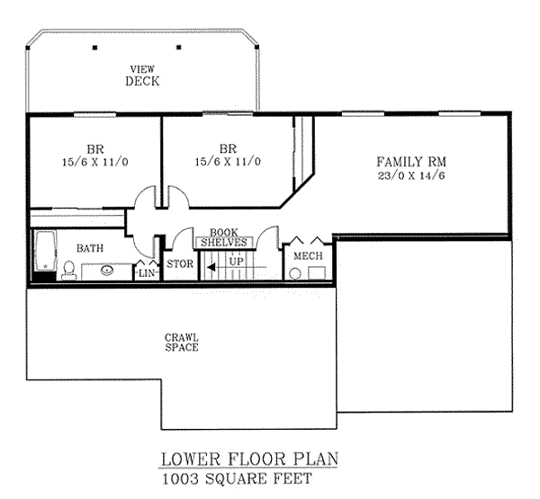 European Floor Plan - Lower Floor Plan #53-272
