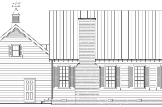 Exterior - Rear Elevation for Country House Plan #137-278 - 3 bed, 2.5 bath