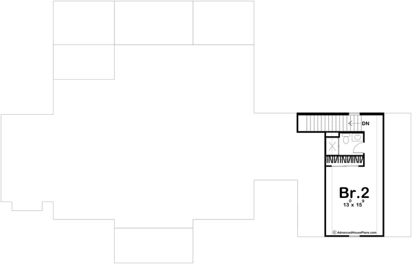 Architectural House Design - Floor Plan - Upper Floor for Prairie House Plan #455-816 - 2 bed, 2.5 bath